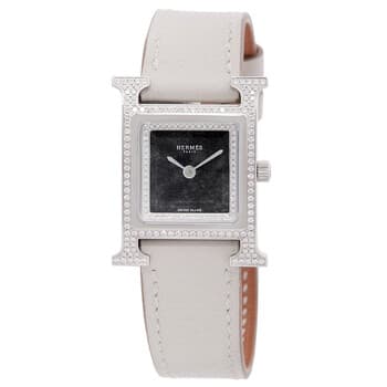 Heure H Quartz Diamond Black Dial Ladies Watch
