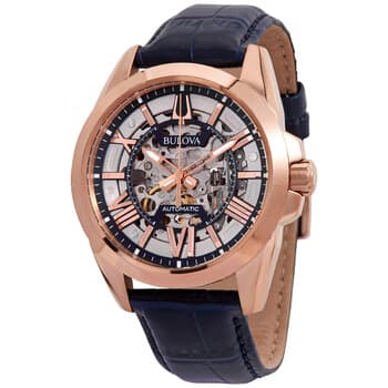 Sutton Automatic Silver Skeleton Dial Men's Watch