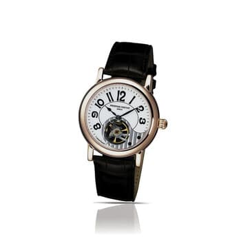 Silver Dial Black Leather Men's Watch