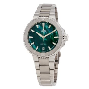 Aquis Date Automatic Green Dial Ladies Watch ( 36.5mm )