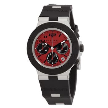 Aluminium Chronograph Automatic Red Dial Men's Watch