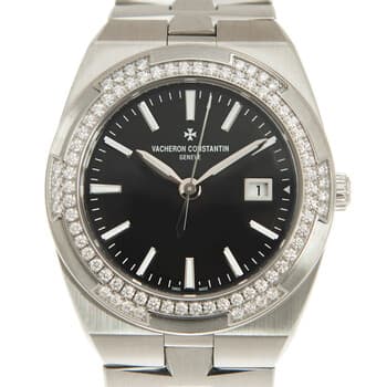 VACHERON CONSTANTIN Overseas Quartz Diamond Black Dial Ladies Watch