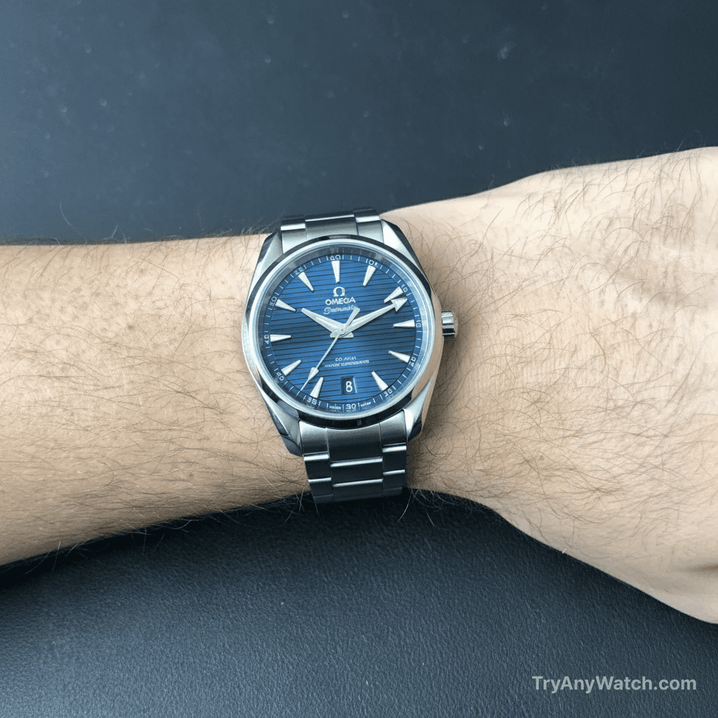 Omega Seamaster Aqua Terra 38 on 7" wrist