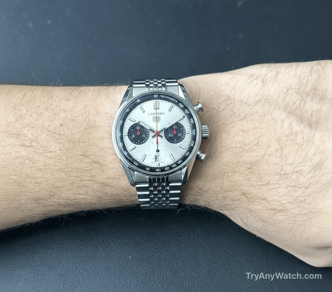 TAG Heuer Carrera Glassbox Panda try-on result