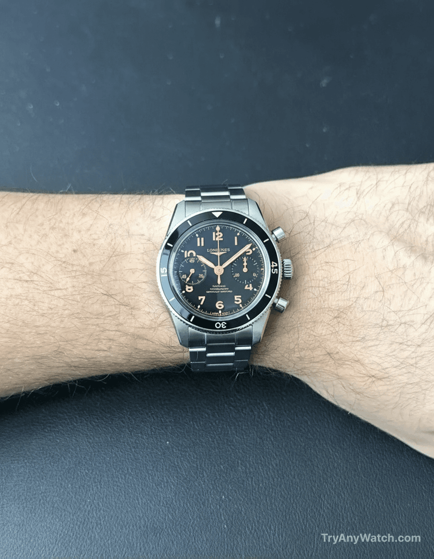 Longines Spirit Pilot Flyback try-on result