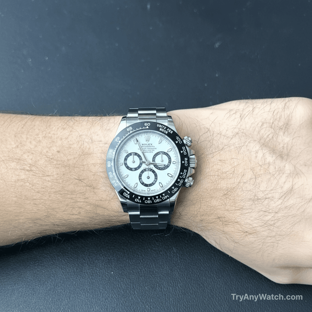 Rolex Daytona “Panda” on 7" wrist