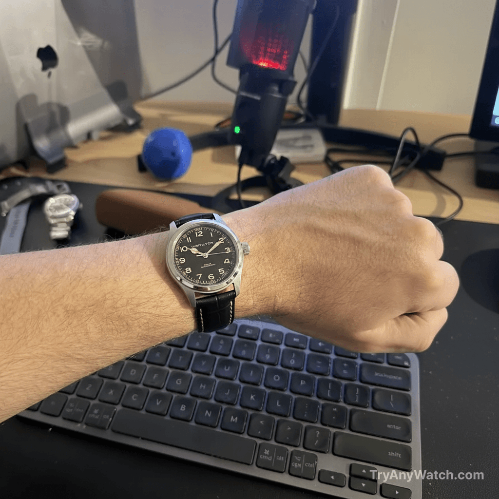 Hamilton Khaki Field Murph Auto 38mm try-on result