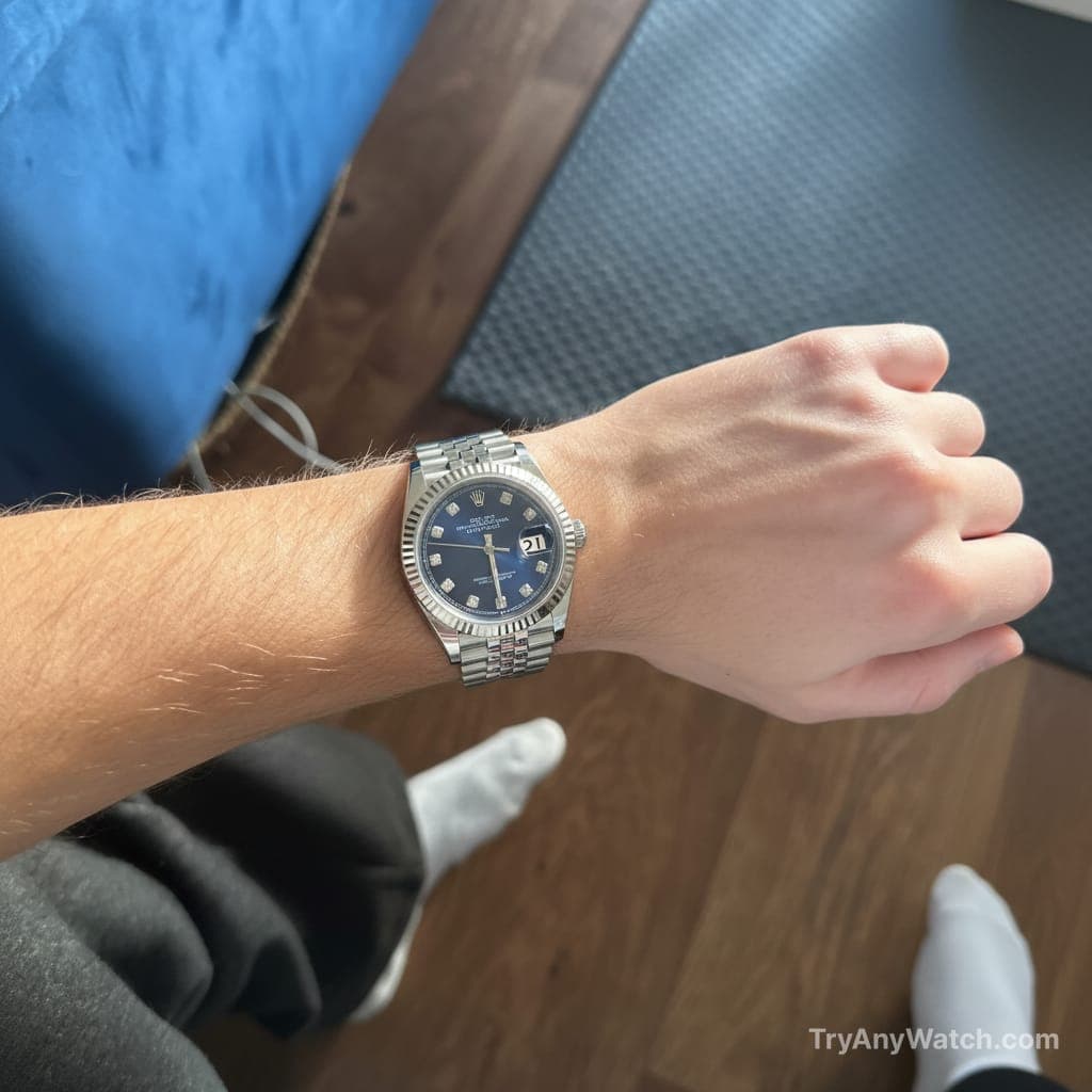 Rolex Datejust try-on.
