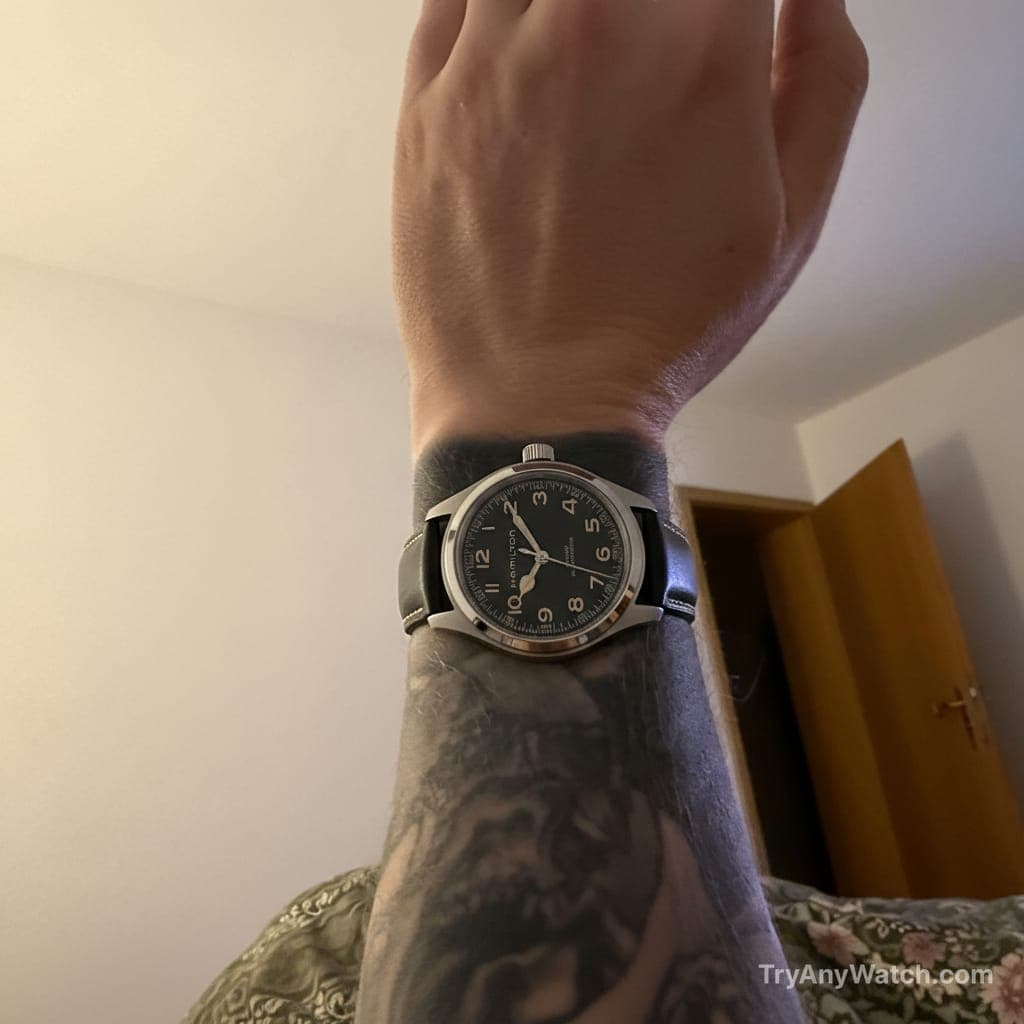 Hamilton Khaki Field Murph Auto try-on.