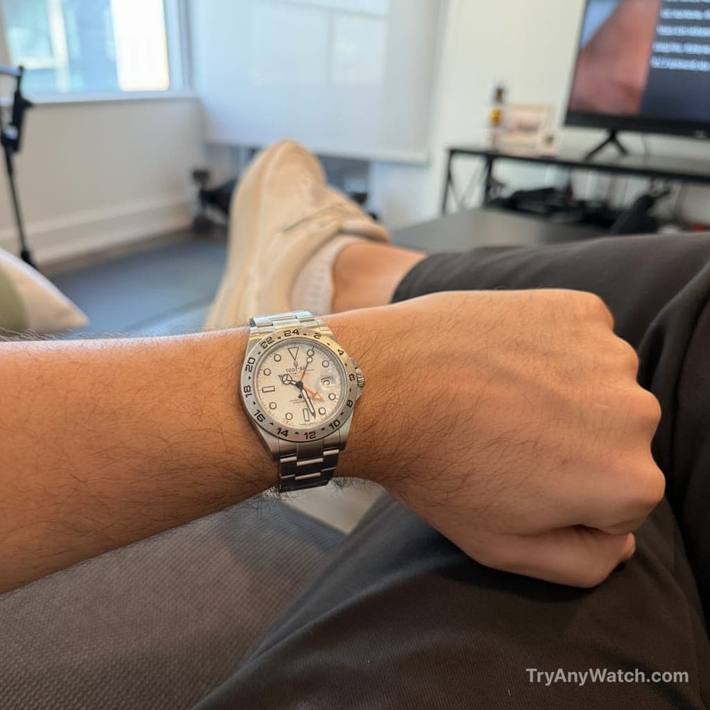 Rolex Explorer II on a 7 Inch Wrist.