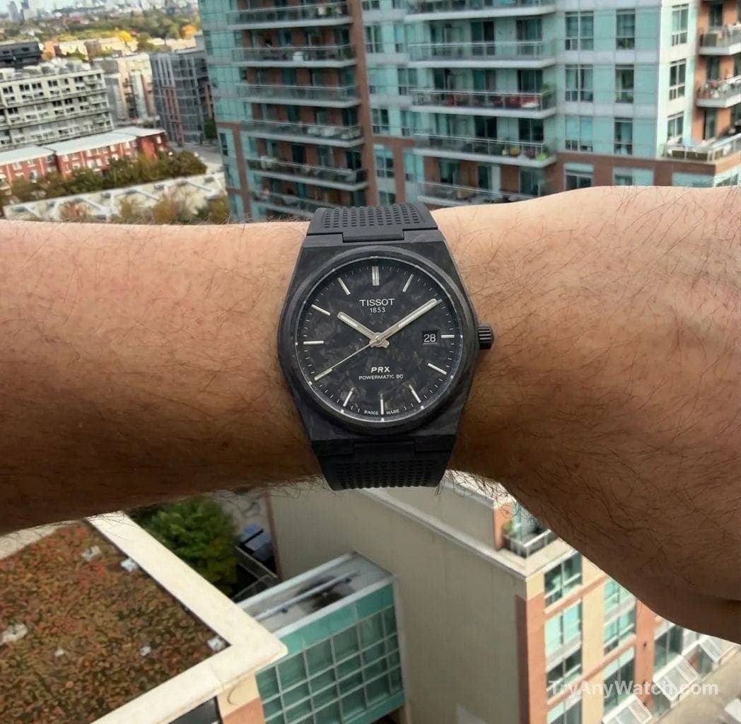 Tissot PRX Powermatic 80 ( 40.5mm ) on a 18 Inch Wrist.