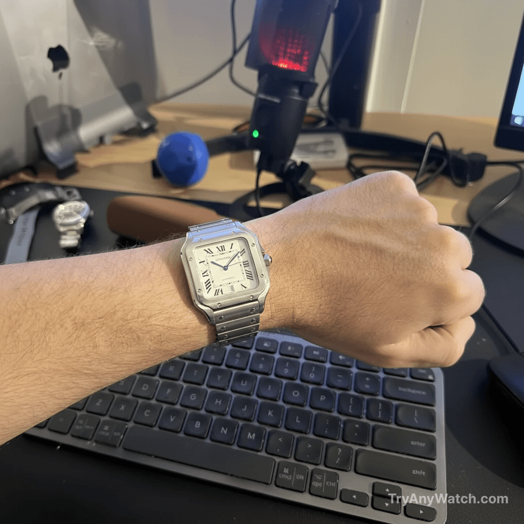 Cartier Santos de Cartier Large try-on result