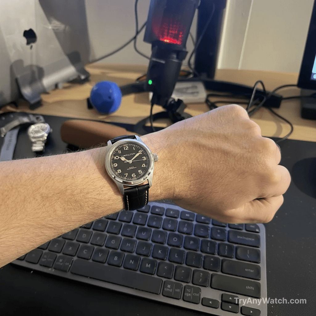 Hamilton Khaki Field Murph Auto 38mm try-on result