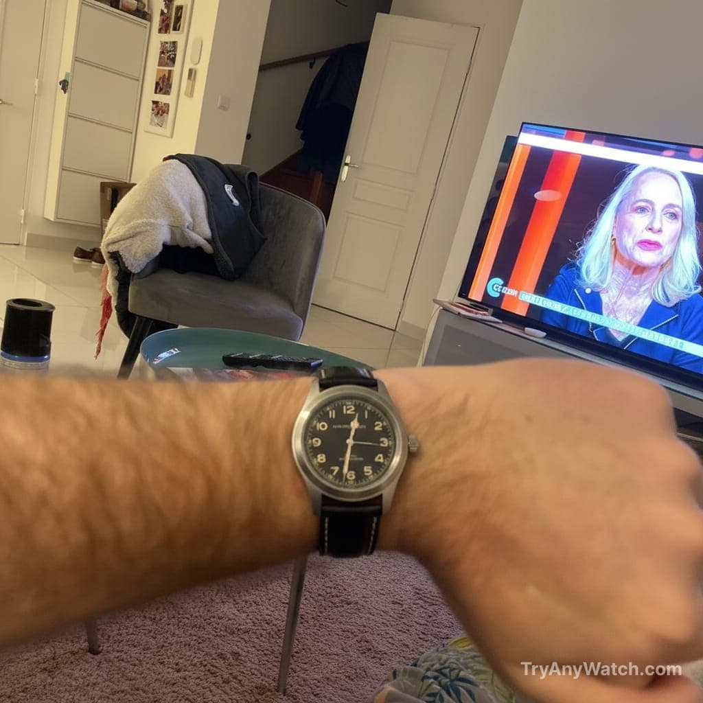 Hamilton Khaki Field Murph Auto on a 18.0 Inch Wrist.
