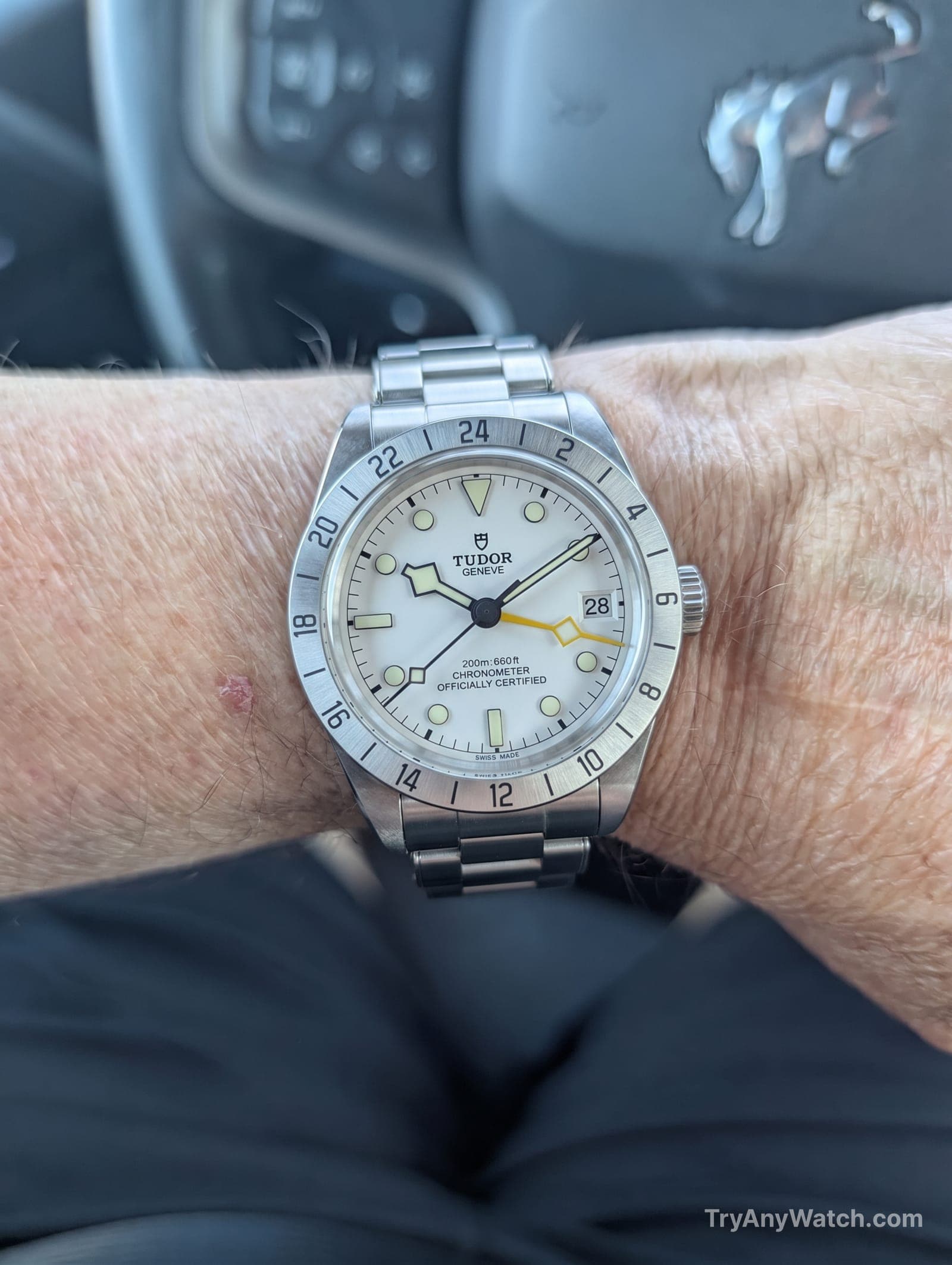 Tudor Black Bay Pro try-on.