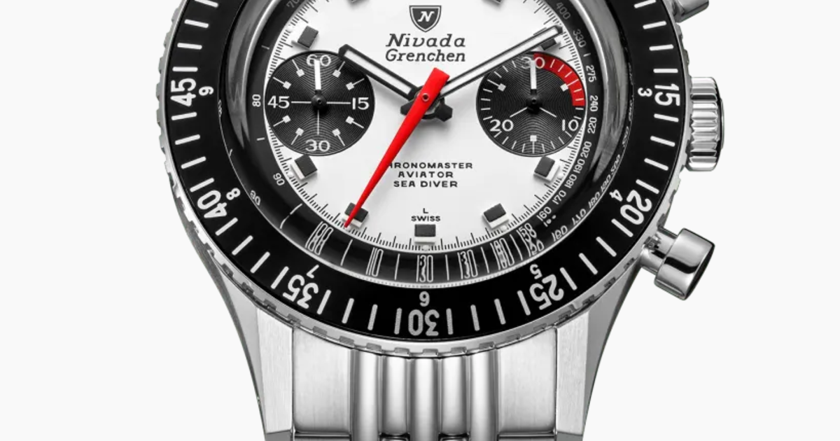 Nivada Grenchen Chronomaster Panda White with black sub-dials Dial
